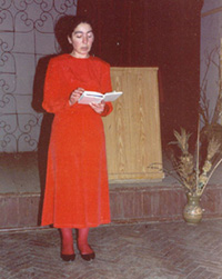 Larissa Miller reading her poems